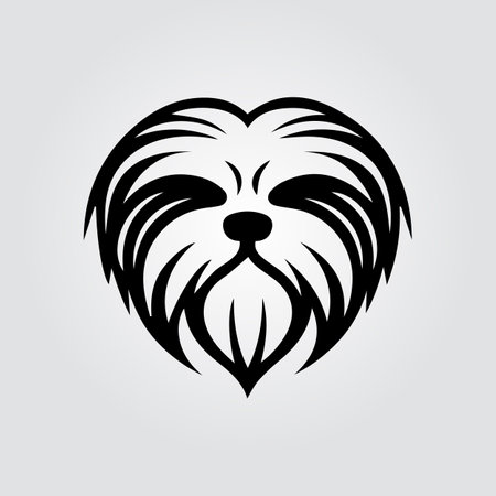 Minimalistic Shih Tzu Dog logo design vector template designのイラスト素材