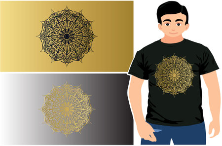 Mandala T-shirt Design, Luxury Mandala Design.のイラスト素材