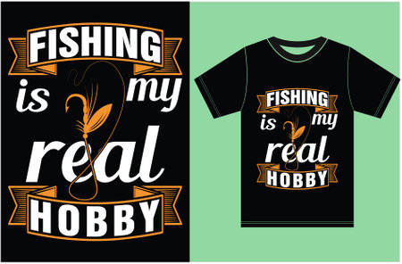 Fishing is  My Real Hobby, Fishing Lover Design.のイラスト素材