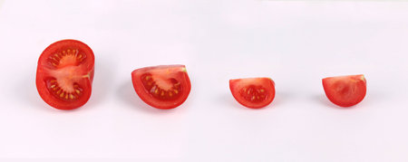 Sliced â€‹â€‹Tomatoes on White Background