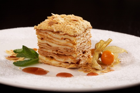 dessert napoleonの写真素材