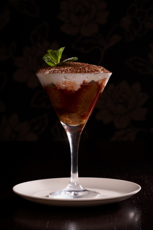 Tiramisu in a glassの写真素材