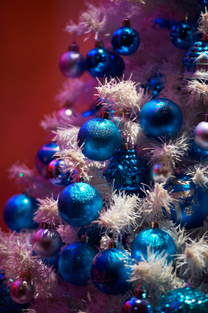 christmas ornament background, christmas holiday ornament seasonal treeの写真素材