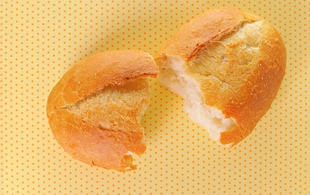 Brake bread on retro backgroundの写真素材