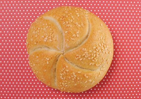 Roll bread on retro backgroundの写真素材
