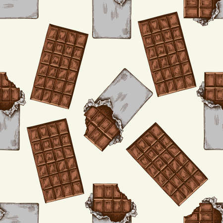 Seamless pattern with hand drawn colored chocolateのイラスト素材