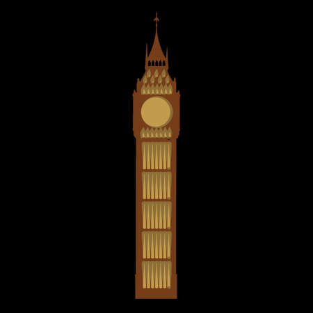 a gothic illustration from Big Ben (icon of London) in a dark backgroundのイラスト素材