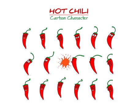 hot chili cartoon character colorのイラスト素材
