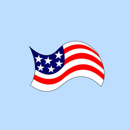 cartoon version of american flagのイラスト素材