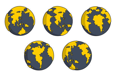 yellow and black earth movement setのイラスト素材