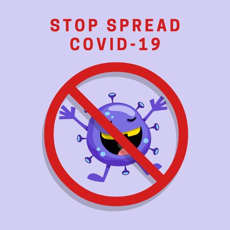 Stop Spread Covid-19. Coronavirus Pandemic Posterのイラスト素材