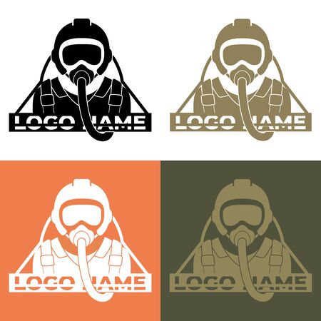 fighter pilot logo icon. used for logos, websites, applications, ui.のイラスト素材