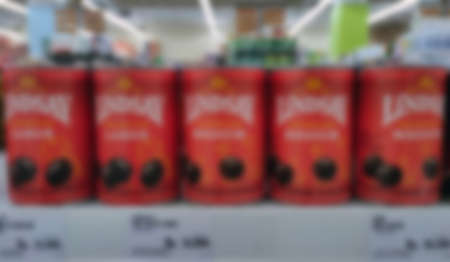 abstract blur shelf in super market for backgroundの写真素材