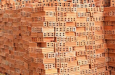 the red bricks for make wall building construction