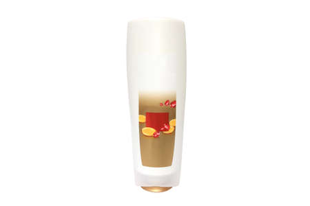 Collection of cream and lotion containers on white backgroundの写真素材