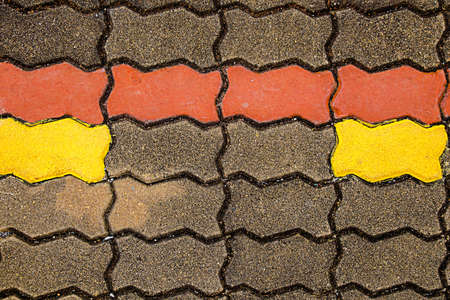 abstract color brick floor in the walkway