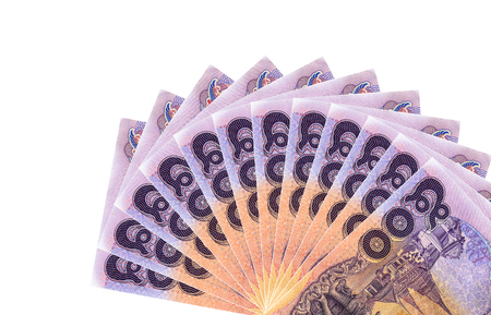 Thai money banknotes on white background&#xA;の写真素材