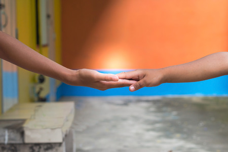 Hand together love family sign symbolizing help and hope