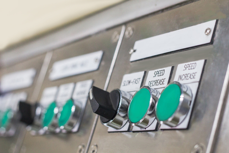 Technical display on control panel with electric devices,light