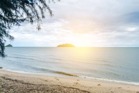 Blue sea with waves and clear blue sky with cloud(ocean,wave,sea)の写真素材