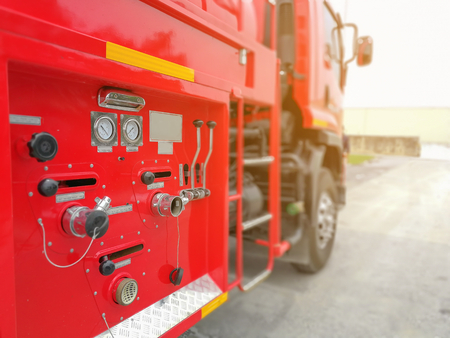 Firefighters tools fire extinguisher and hose, accessories and equipment for fire fighting