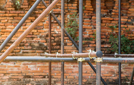 Scaffolding of repair ancient pagoda in construction site,scaffold for constructionの写真素材