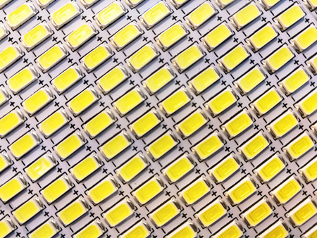 Dots LED screen gradient white,yellow dots abstract backgroundの写真素材