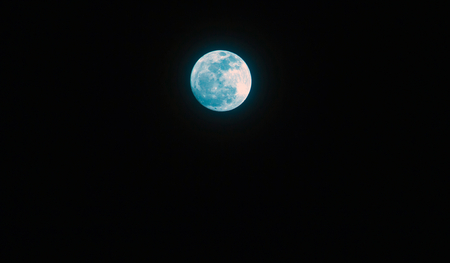 Super full moon in night sky,The Blue moonの写真素材