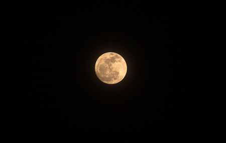 Super full moon in night sky,The Blue moonの写真素材