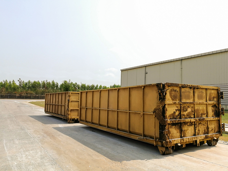 Big Recycle bins to separate of waste like glass, paper, plastics, metals and other garbage form...