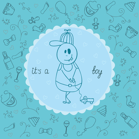 It's a boy greeting card. Vector illustrationのイラスト素材