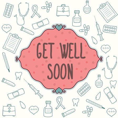 Get well soon card.のイラスト素材