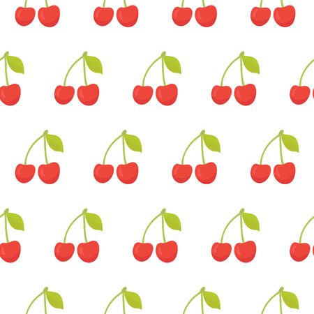 Cute seamless pattern with cherries. Vector illustrationのイラスト素材
