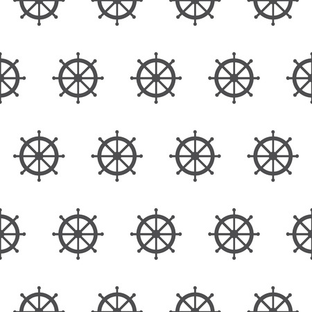 Seamless pattern with gray rudders. Nautical theme. Vector illustrationのイラスト素材
