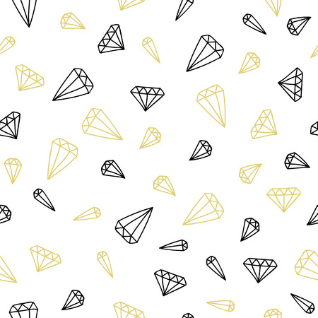 Hand drawn seamless background of diamonds. Vector illustrationのイラスト素材