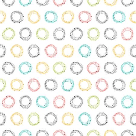 Abstract seamless pattern with hand drawn circles. Vector illustrationのイラスト素材
