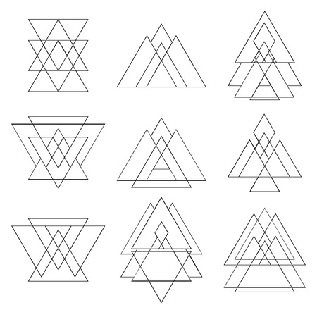 Collection of trendy geometric shapes. Geometric icons set. Vector illustrationのイラスト素材