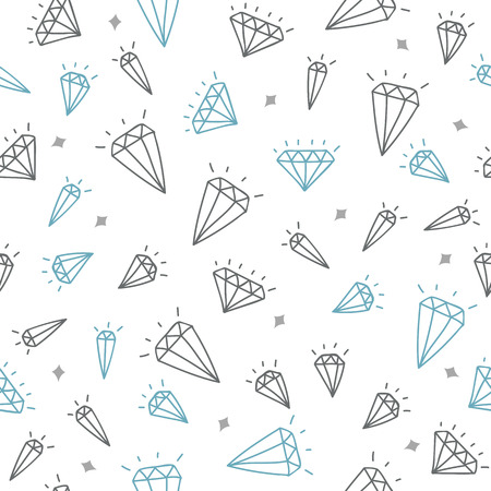 Cute seamless pattern with diamonds. Vector illustrationのイラスト素材
