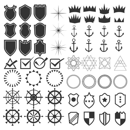 Retro design elements collection. Set of vintage styled hipster icons. Vector illustrationのイラスト素材