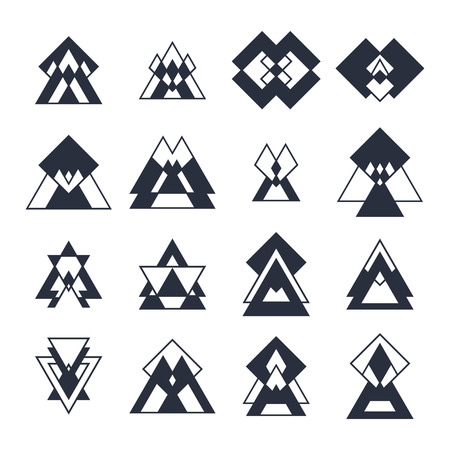 Collection of geometric shapes. Trendy design elements. Vector illustrationのイラスト素材