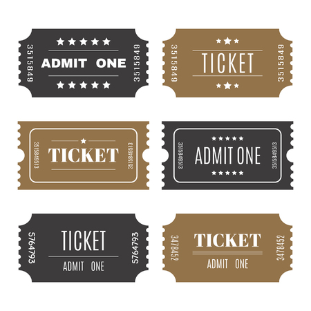 Paper tickets with numbers. Set of vector templates entry tickets. Vector illustrationのイラスト素材