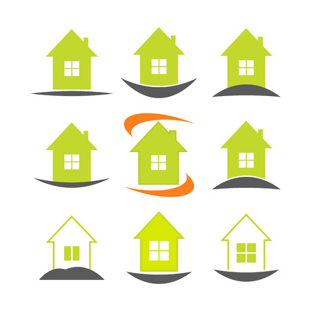 House icon set. Real estate logo template. Vector illustrationのイラスト素材