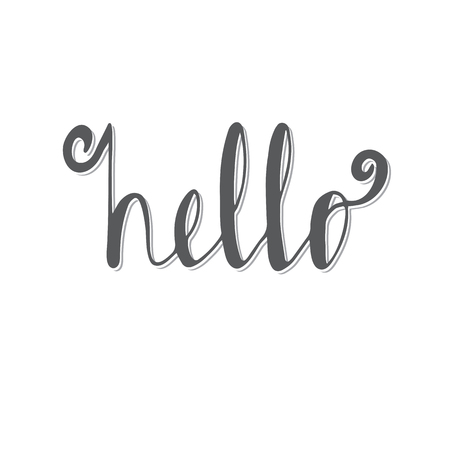 Hello. Hand lettering. Calligraphy. Vector illustrationのイラスト素材
