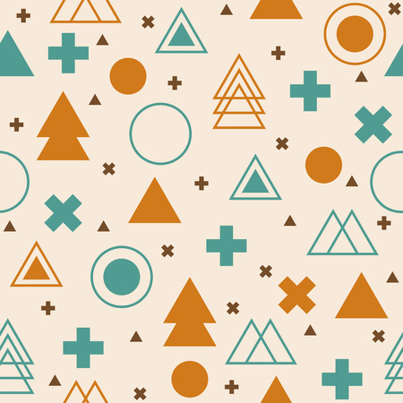 Abstract tribal background. Colorful geometric seamless patternのイラスト素材