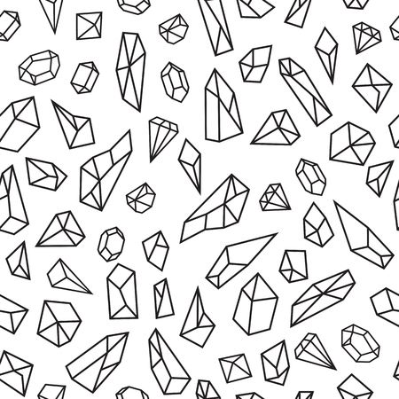 Geometric seamless pattern with crystals. Polygonal artistic background with crystal shapes. Vector illustrationのイラスト素材