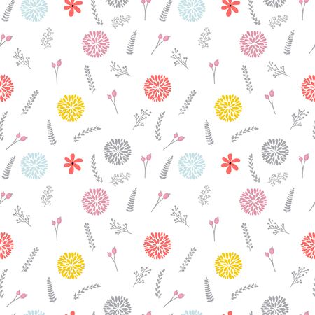 Cute floral seamless pattern with flowers. Elegant template for fashion prints. Spring background. Vector illustrationのイラスト素材