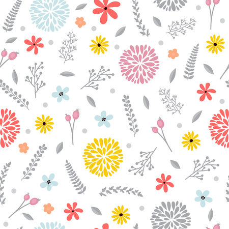 Cute floral seamless pattern with flowers. Spring background. Elegant template for fashion printsのイラスト素材