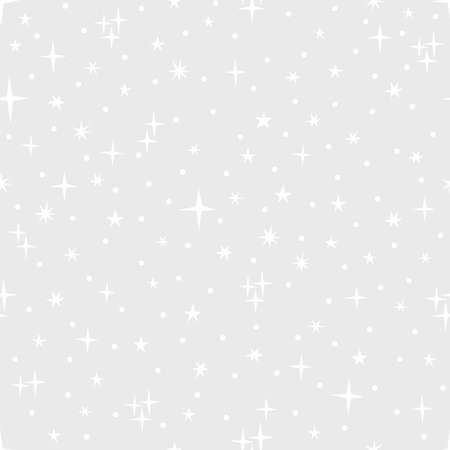 Cute seamless pattern with stars. Night sky. Hand drawn space on gray background. Vector illustrationのイラスト素材