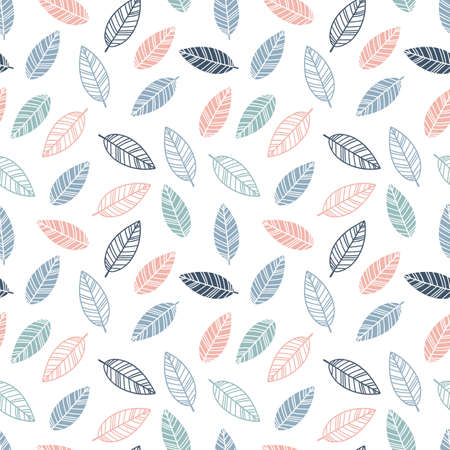 Seamless pattern of nature. Floral background with leaves. Cute elegant ornament for fabric, wrapping and textiles. Vector illustrationのイラスト素材