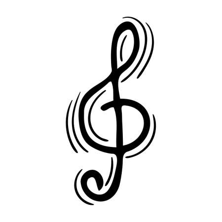 Hand drawn musical key icon isolated on white background. music. vector illustrationのイラスト素材